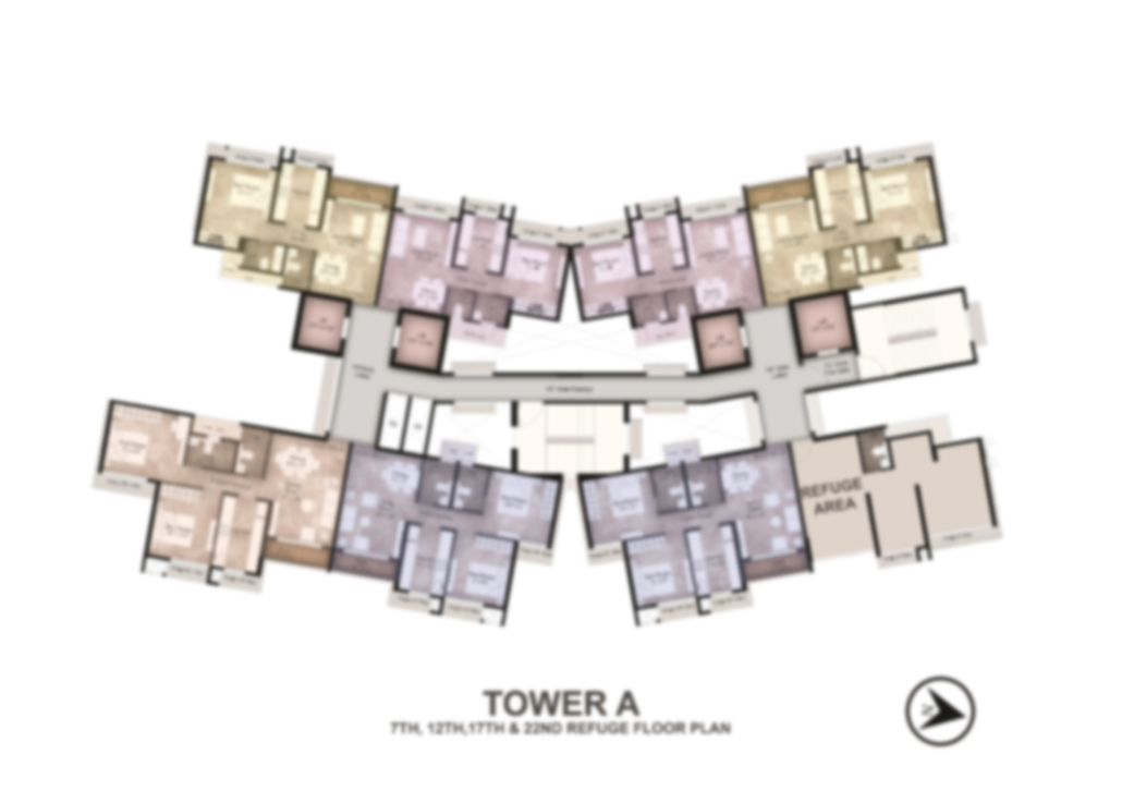 Typical Floor plans of tower A at Queen's necklace