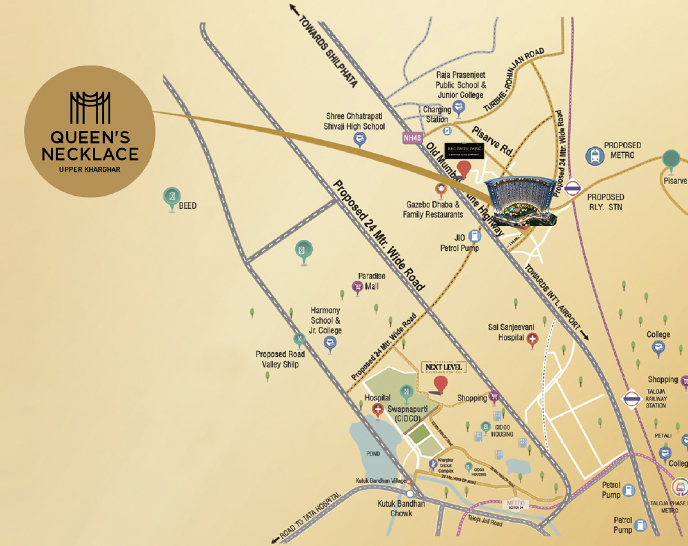 Location of Queen's Necklace Kharghar